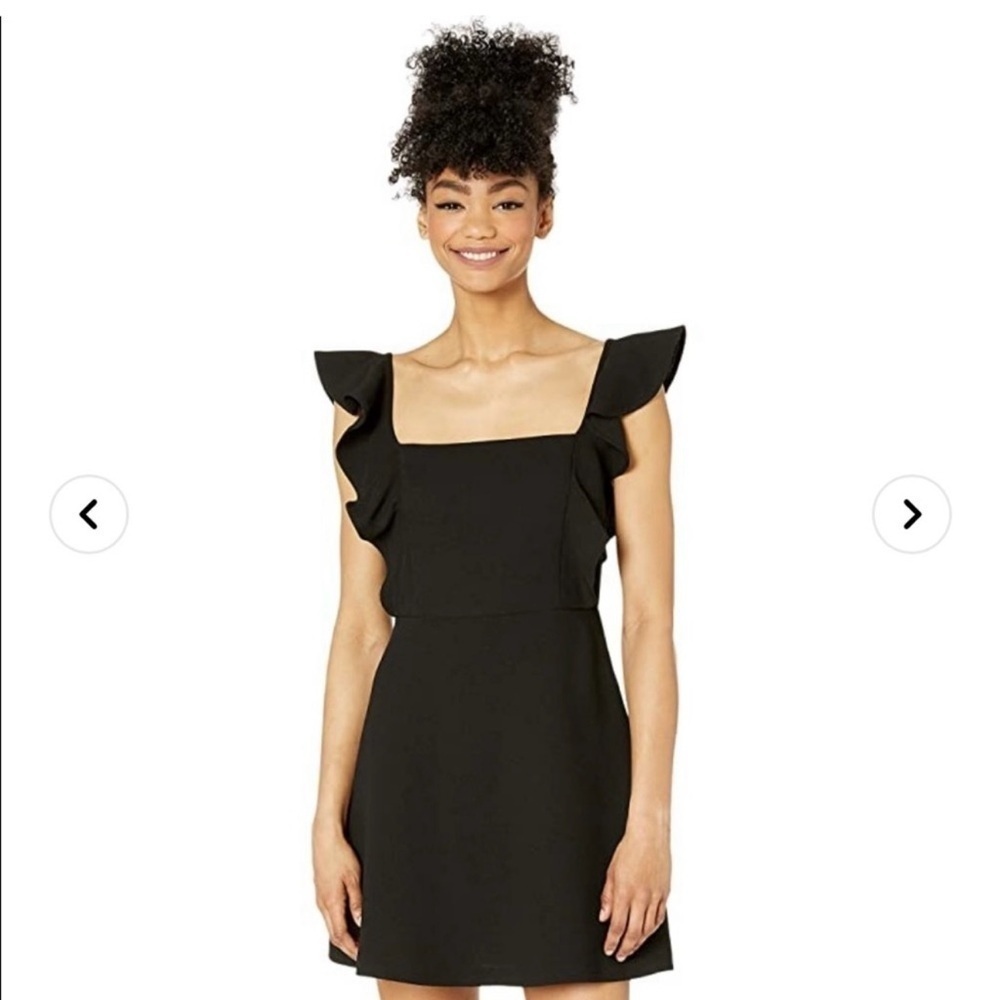 BCBGeneration Black Ruffle Sleeve Mini Dress sz 6 NWT Little Black Dress Formal